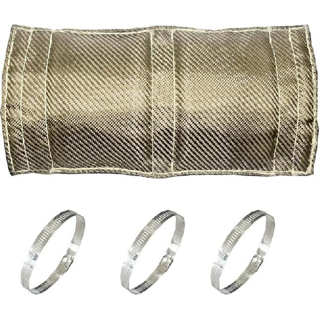 Titanium Pipe Heat Shield 6" X 12'' Exhaust Heat Shield Motorcycle Heat Guard Cover Wrap With 3 PCS Stainless Steel Clamps