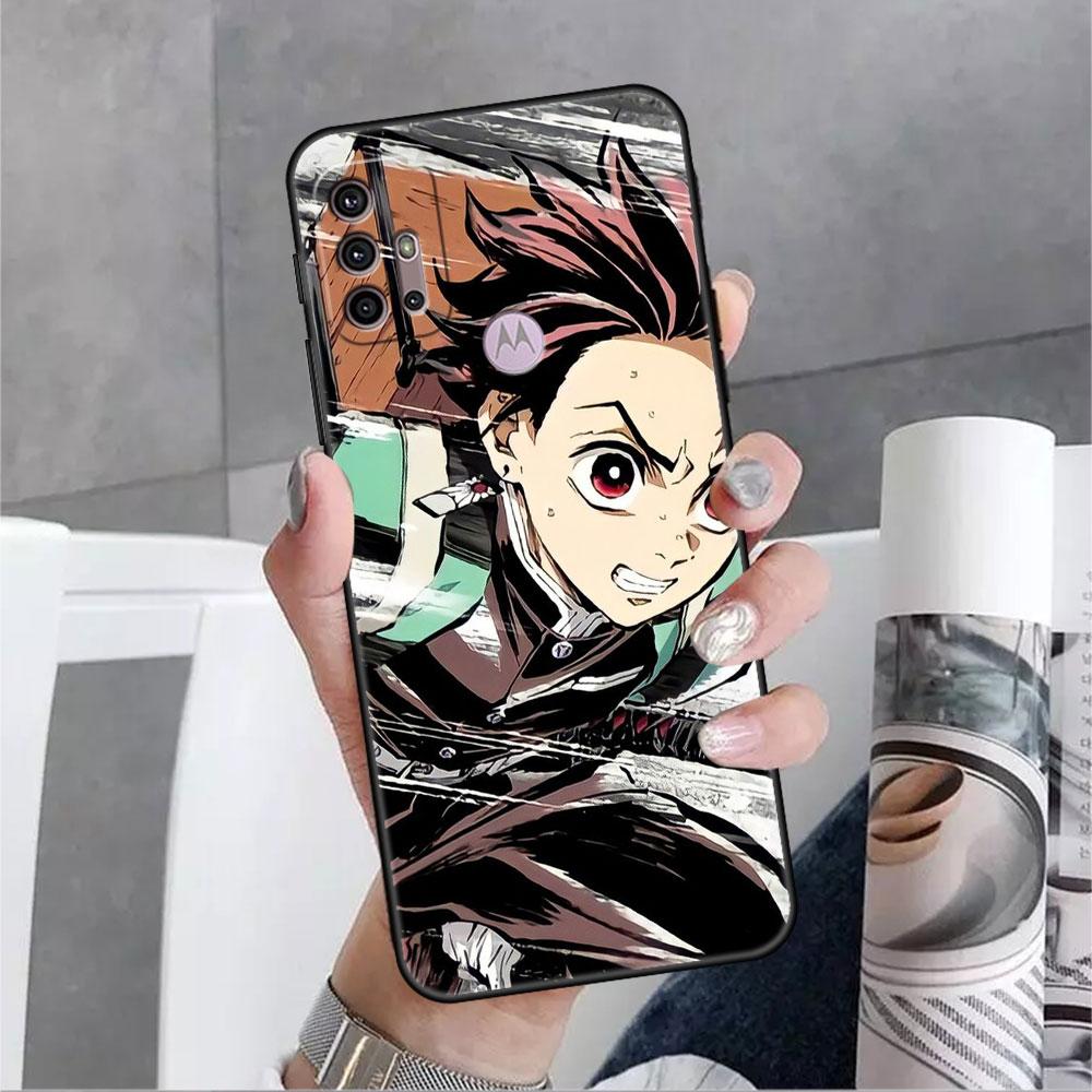 Аниме Чехол Demon Slayer для Motorola G30 G9 Play G82 G52 G60 G8 G9 Power G50 One Fusion Edge 30 20 Черные Мягкие Чехлы для Телефона