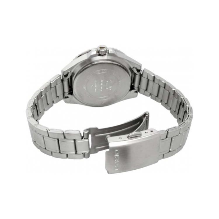 Casio Серия Full Metal Круглый циферблат Водонепроницаемость 200 м Кварцевый механизм Стальной ремешок Мужские часы Черный MDV-107D-3A