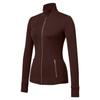 Womens Long Sleeve Yoga Top With Gold Zipper Stretch Fit Athletic Jacket Gym Running Fitness