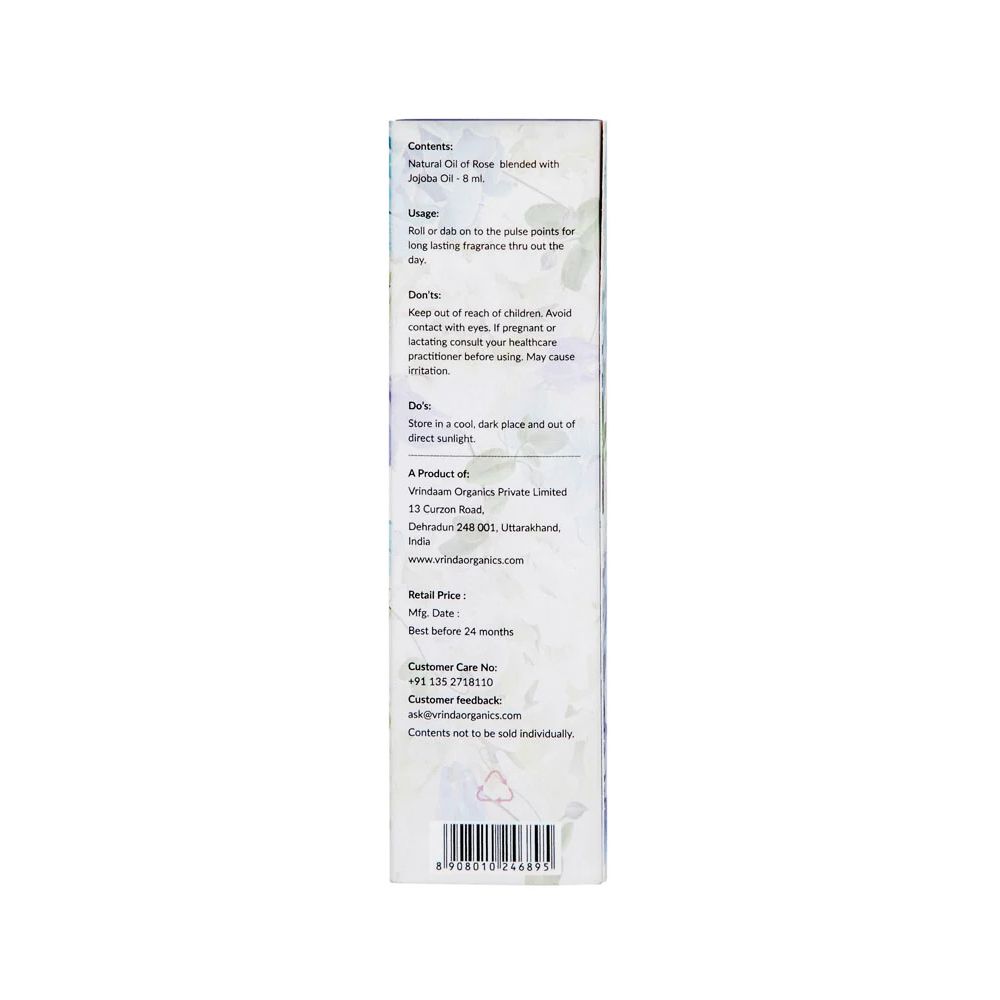 Масло-роллер из Розы (8 мл), Rose Aromatic Oil Roller Bottle,  Vrindaam