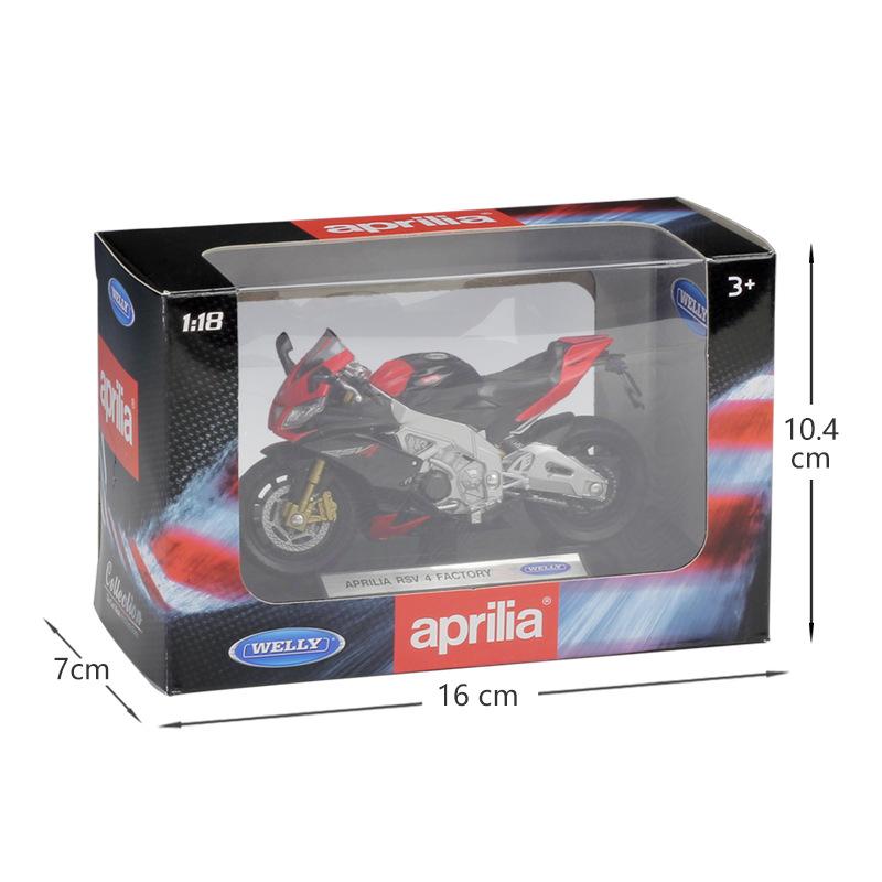 Масштаб 1/18 Welly Aprilia RSV 4, заводская модель мотоцикла из сплава, литье под давлением, металлические игрушечные транспортные средства, модель мотоцикла, коллекция высокой имитации, детские подарки