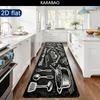 Rustic Black Chalk Sketch Kitchen Tool Food Quote Runner Rug, Non-Slip Kitchen Rug for Kitchen, Living Room, Bathroom & Holiday