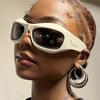 Мода Мода Верховая езда Y2K Trend Солнцезащитные очки Унисекс Большие очки Оправа Наружная Улица Хип-Хоп
