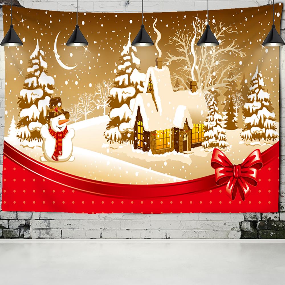 Мультфильм Рождественский гобелен Kawaii настенный новогодний подарок милый фон ткань для дома