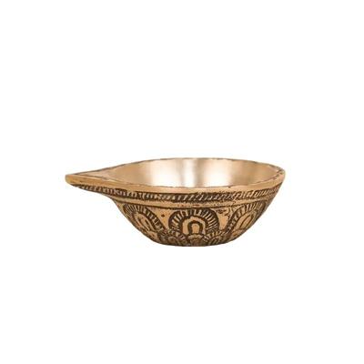 Латунная лампа Дия ручной работы, Handcrafted Antique Brass Diya,