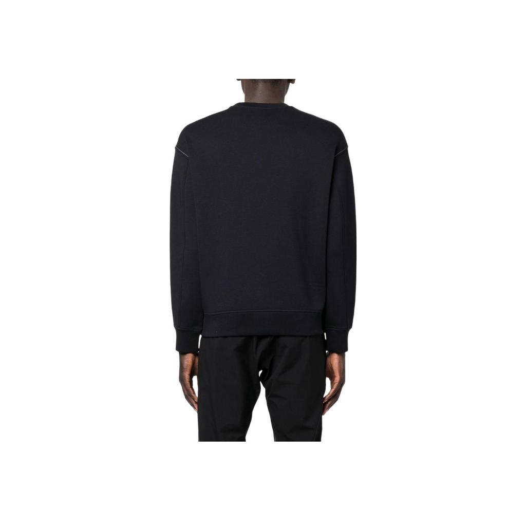Emporio Armani Свитшот мужской с круглым вырезом и длинным рукавом, однотонный, с принтом логотипа, SS22, темно-синий, 6L1M82-1JHSZ-0920
