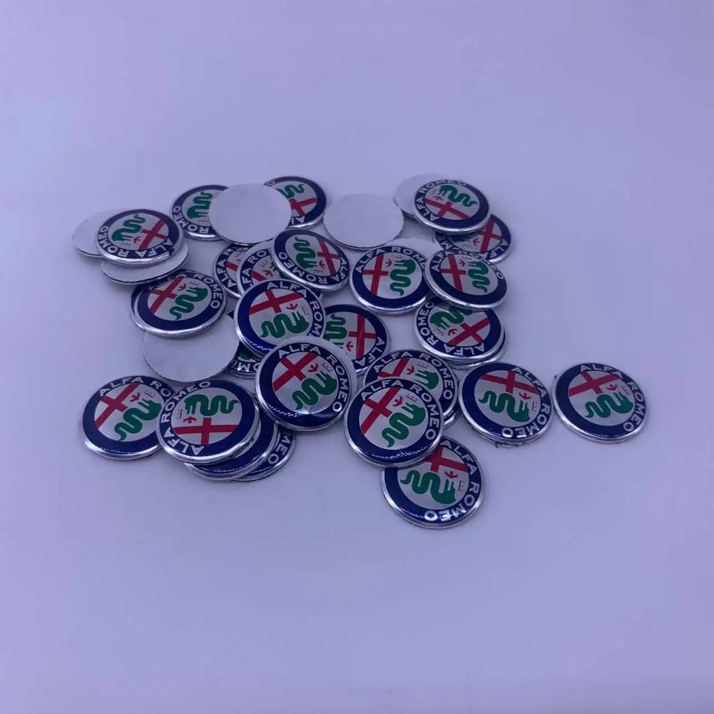 For Alfa Romeo 2026 Hot Sticker 10pcs 11mm 14mm 15mm Car Key new Black green gold red silver clover Emblem Stickers ForAlfa Rome