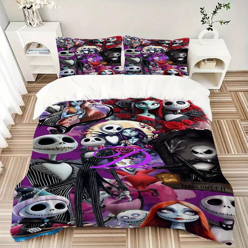 3Pcs Nightmare Before Christmas Bedding Sets For All Sizes New 3D Printed Bed Cover Comforter Duvet Cover Pillowcase Bedroom Decoration
