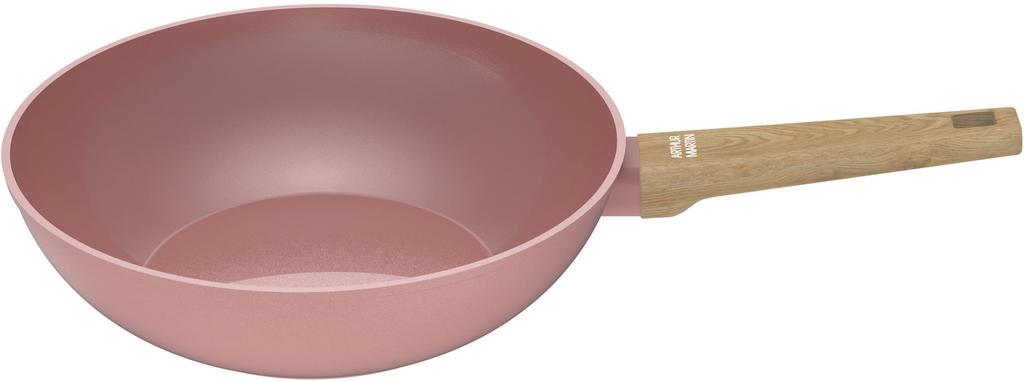 Wok - Tous feux dont induction - ARTHUR MARTIN - AM4944 - Revêtement céramique - Ø 28 cm - Rose