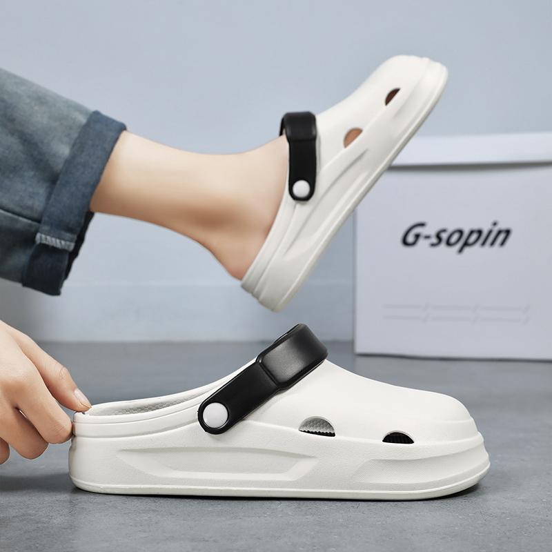 Модные летние сандалии, водонепроницаемые шлепанцы, мужская обувь, уличные шлепанцы, мягкая подошва, садовая обувь, клоги, ЭВА, пляжные сандалии, домашние тапочки