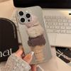 Ins-style transparent glitter case suitable for Apple 16 Pro Max, 17, niche ice cream iPhone 15, soft 11