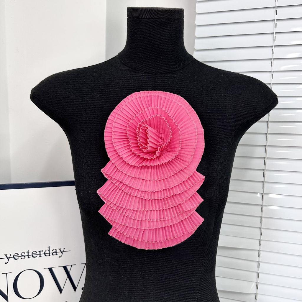 Нежный многоцветный шифоновый цветок многослойная плиссированная тканевая наклейка крафт цветок свадебное платье платье топ декоративные аксессуары