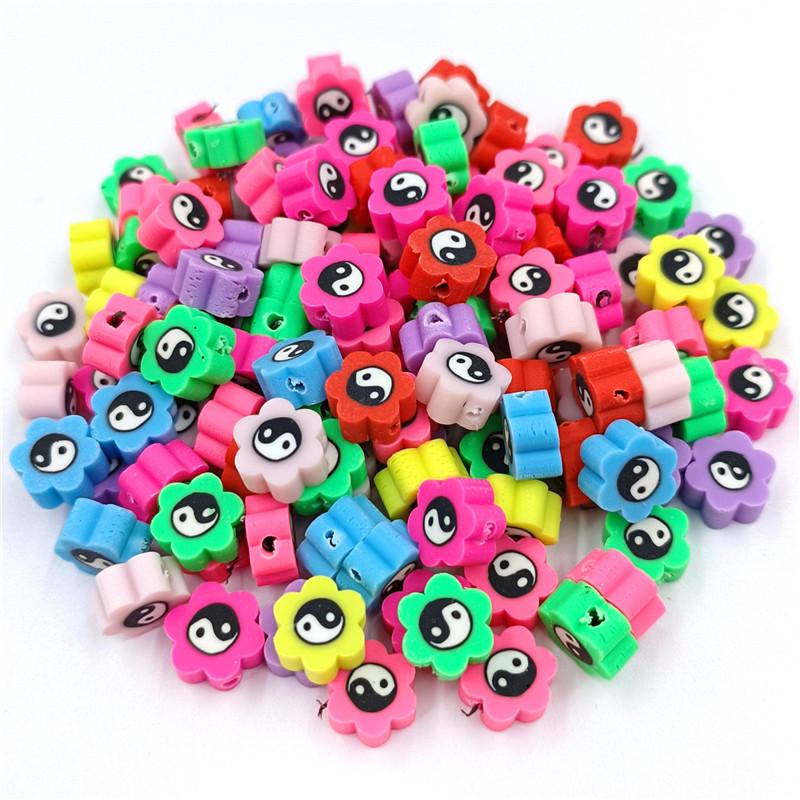 Креативные разноцветные ювелирные изделия Мягкие керамические бусины Свободные бусины Многоцветные DIY Симпатичные подвески ручной работы Для ювелирных аксессуаров Гриб 20 шт.