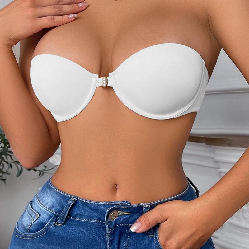Женский бюстгальтер с половиной чашки, передние пряжки, формованные чашки, дизайн с обнажением плеч и открытой спиной для вечеринки, свадебная чашка BC для девочек