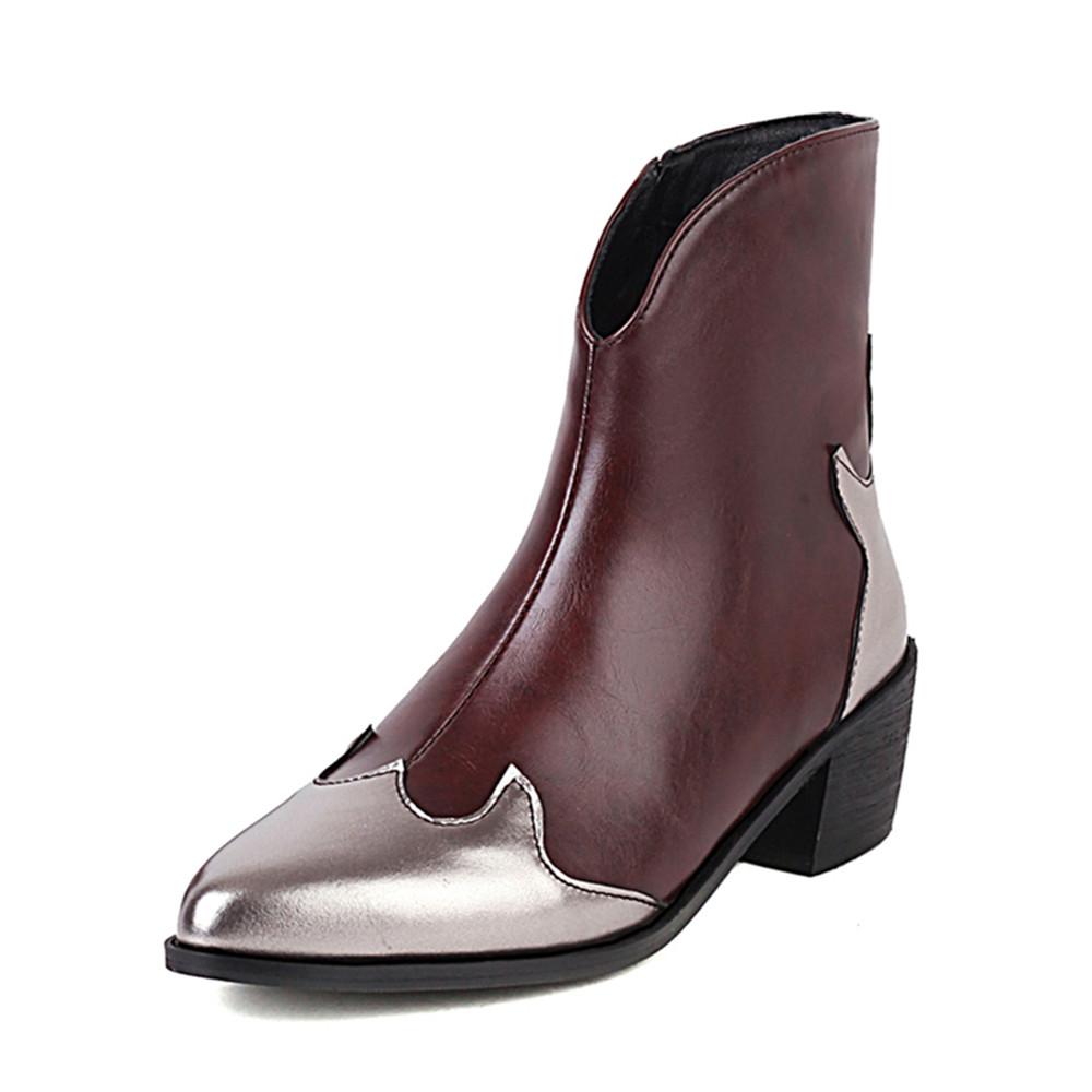 Модные осенне-зимние новые ботильоны на толстом каблуке с острым носком для женщин. Элегантные современные казачьи ботинки челси. Черные, зеленые, красные.