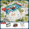 Kids Christmas Puzzles Electric Rail Car Creative Games DIY Assembling Scene Map Rail Train Children Toys Fun Christmas Gifts