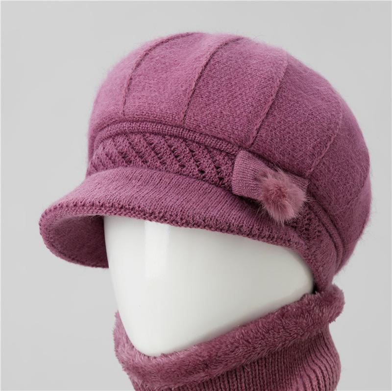 Женские шляпы осенне-зимние шерстяные шапки теплые шапки с утиным язычком для пожилых бабушек хлопковые шапки для пожилых матерей среднего возраста