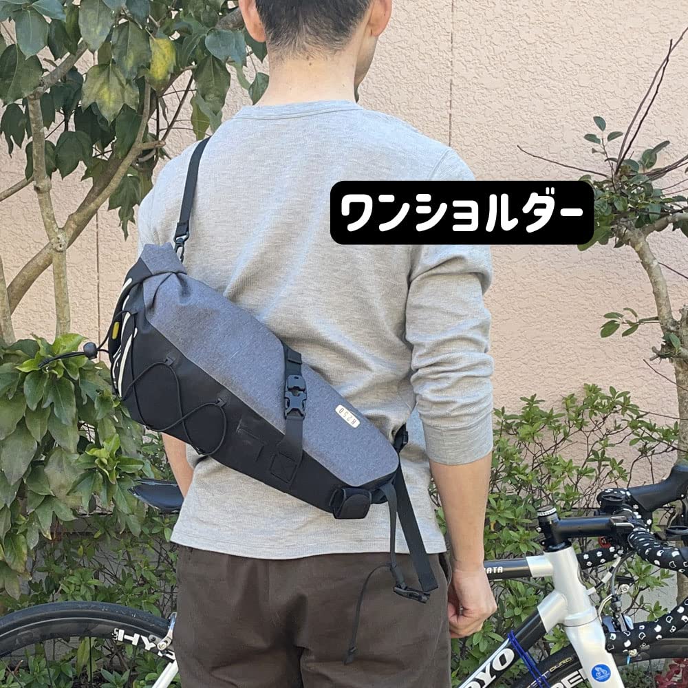 Rnigomar Waterproof Saddlebag 2 Large Travel Messenger Bag, Gray/Black