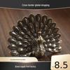 Retro Brass Peacock Tail Ornament - Solid Copper Desk Decor & Gift