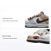 Кроссовки детские Dunk Low SE GS Sail Multi-Camo разноцветные винтажно-зеленые полностью-оранжевые DB1909-100