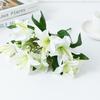Green 3D Touch Faux Lily Bouquet - Multi-headed Flowers for Wedding and Home Decor.