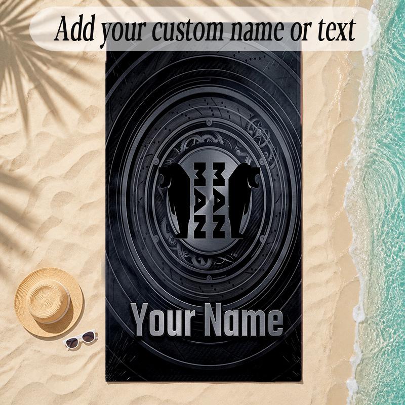 Beach TowelMAN Truck Custom Name Text Personalized Soft Towel for Beach Pool Indoor Home Decor Gift