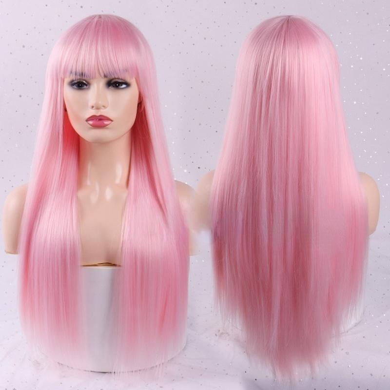 MERISIHAIR Женские длинные светлые прямые волосы с челкой, высококачественный парик из синтетического волокна