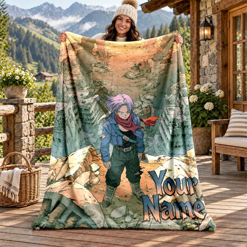 Devil May Cry Custom Name Flannel Blanket Personalized Soft Warm Plush Throw Blanket Customized Gift for Family Friends