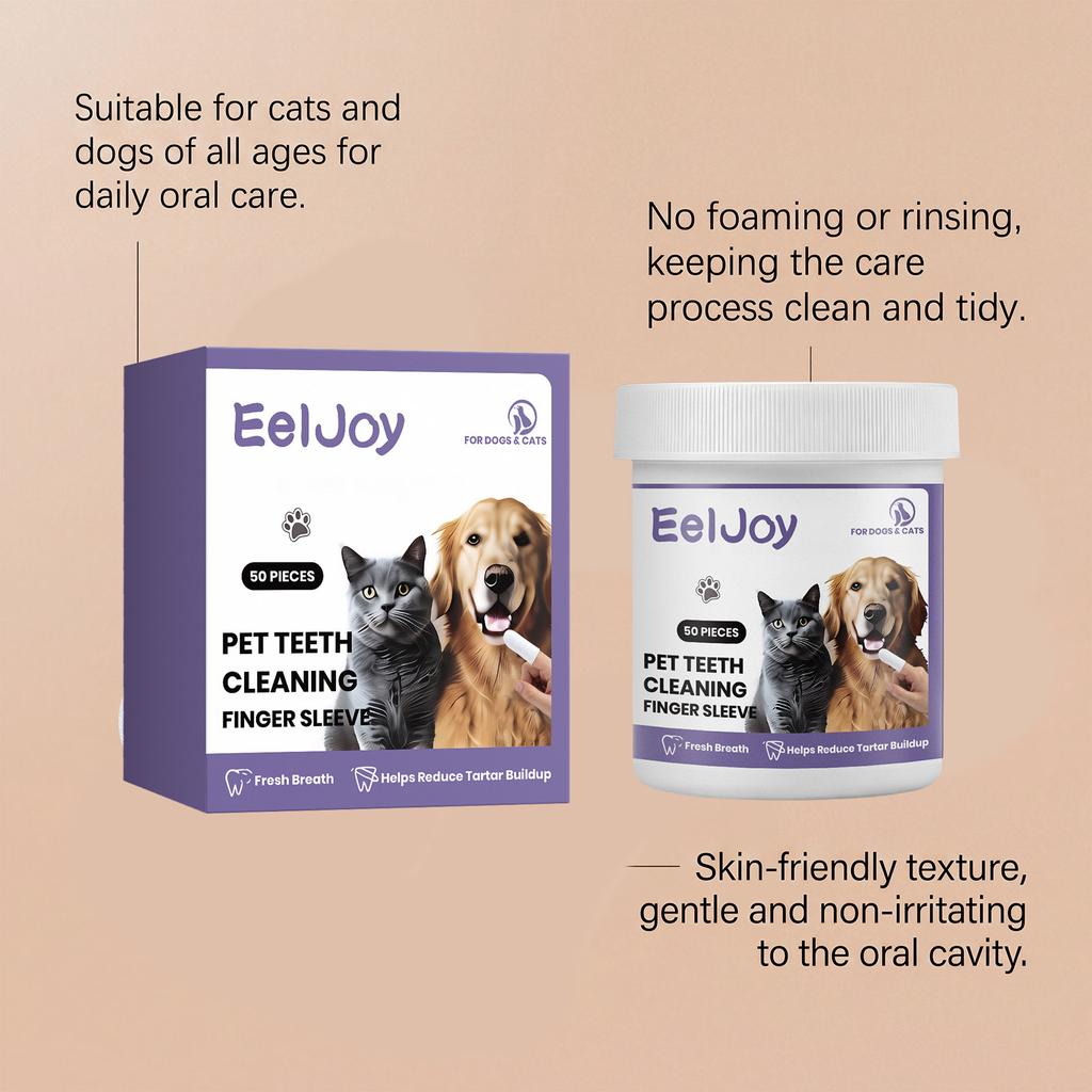 Pet teeth cleaning finger cover wipes, gentle cleaning, fresh breath cleaning teeth, cat and dog dental care