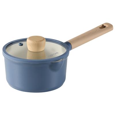 Кастрюля CAROTE 16 см с крышкой Совместима с газовыми плитами IH Не содержит ПФОС Кастрюля Мраморное покрытие и легко моется Отдельная кастрюля Жареная и вареная еда Одна