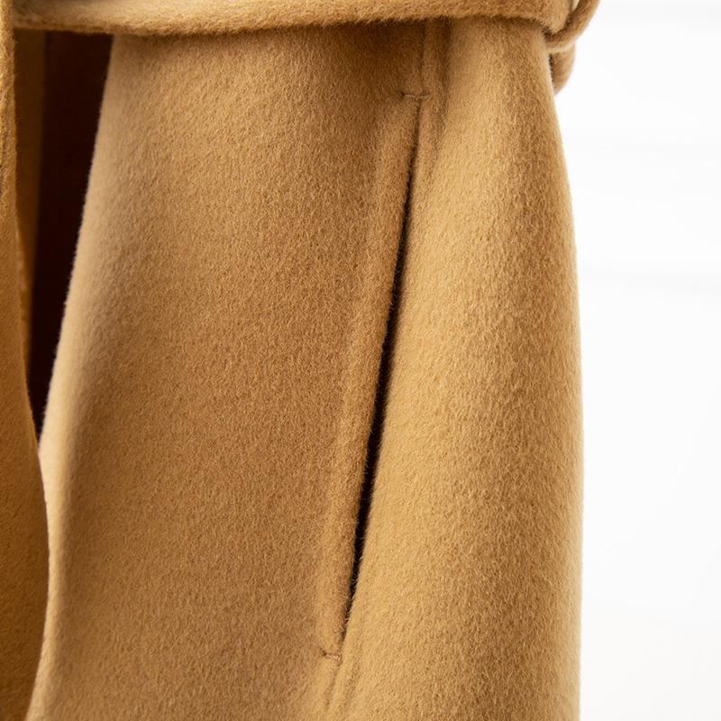 Женское пальто из 100% шерсти TIDENOVEL Осеннее шерстяное длинное пальто Ручной работы Пальто-бушлат Зимняя теплая шерстяная длинная куртка Пальто