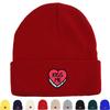 KISS ME" Heart Print Knit Cap Beanie, Valentine's Day Man Cap Soft Stretchy Unisex Bonnet Knitted Hat Beanie