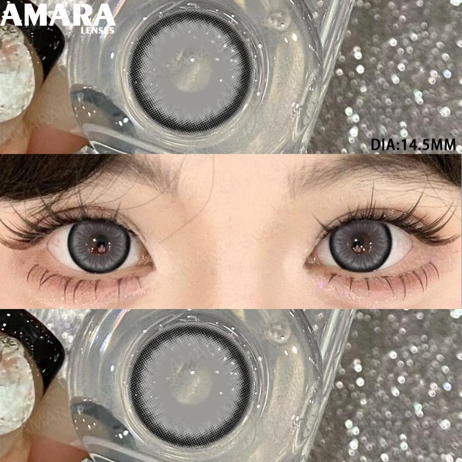 AMARA Модные цветные контактные линзы Коричневые Мягкие линзы Косметические линзы для БОЛЬШИХ ГЛАЗ Зеленый Цвет Контактные линзы для глаз Косметика для глаз Ежегодное использование