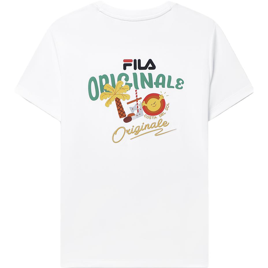 Fila Женская футболка с цветочным принтом и надписью, белая F11W329110FWT