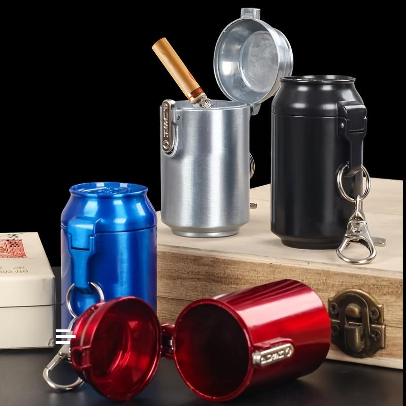 1pc Creative Can Shaped Portable Mini Ashtray Pocket Cigarette Ash Container For Car Bedroom Living Room Indoor Home Decor Gift