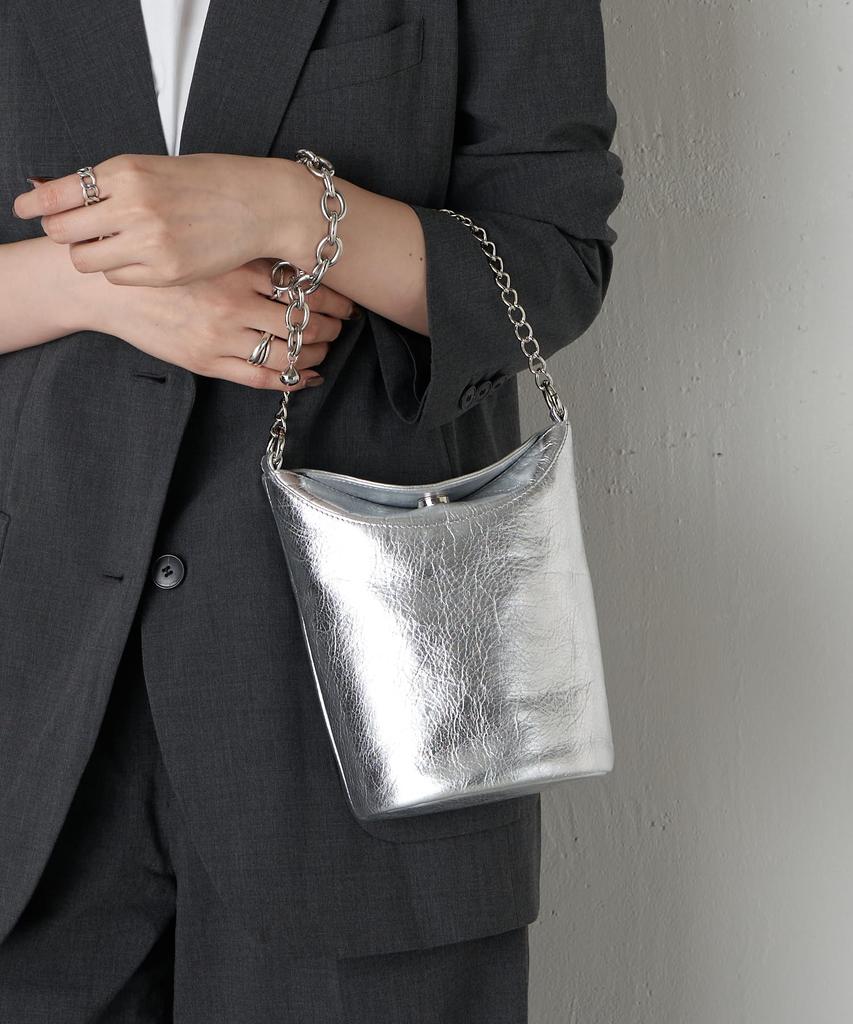 Мини-сумка на плечо с цепочкой RUZ1051122A0008 Бесплатный серебристый [Rashit] [Серебристый]