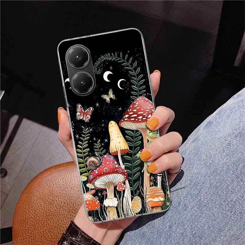 Colorful Mushroom Phnoe Case for Xiaomi Poco X5 X6 X7 Pro X4 Gt F7 Ultra M8 M7 Redmi 15C 15 13C 13 12C 12 Unique Cover Coque Poc