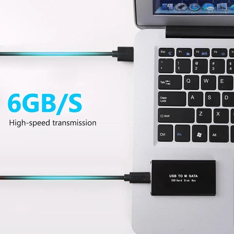 Корпус твердотельного накопителя mSATA to USB 3.0, корпус мини-адаптера SATA USB, внешний твердотельный накопитель для ноутбука, жесткий диск mSATA HD 30x50