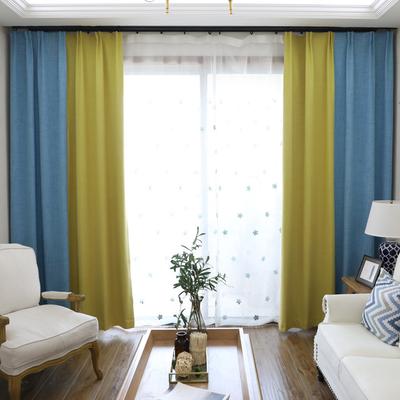 Простые однотонные шторы с цветной вставкой, многоцветные шторы из конопли с нано-покрытием для полного затемнения, готовое изделие, изготовление на заказ