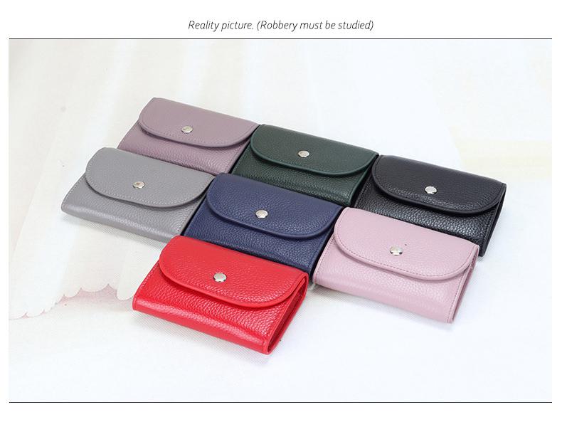 Женский кошелек для монет из натуральной кожи: Многофункциональный картхолдер большой емкости из натуральной кожи высшего качества