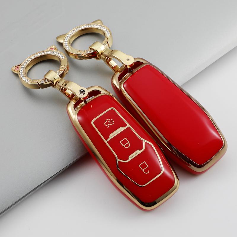 Soft TPU Car Remote Key Case Cover Holder For Ford Focus 3 4 ST Mondeo 5 MK5 Mustang F-150 Explorer Edge Fiesta Kuga MK3 4 Keychain Accessories