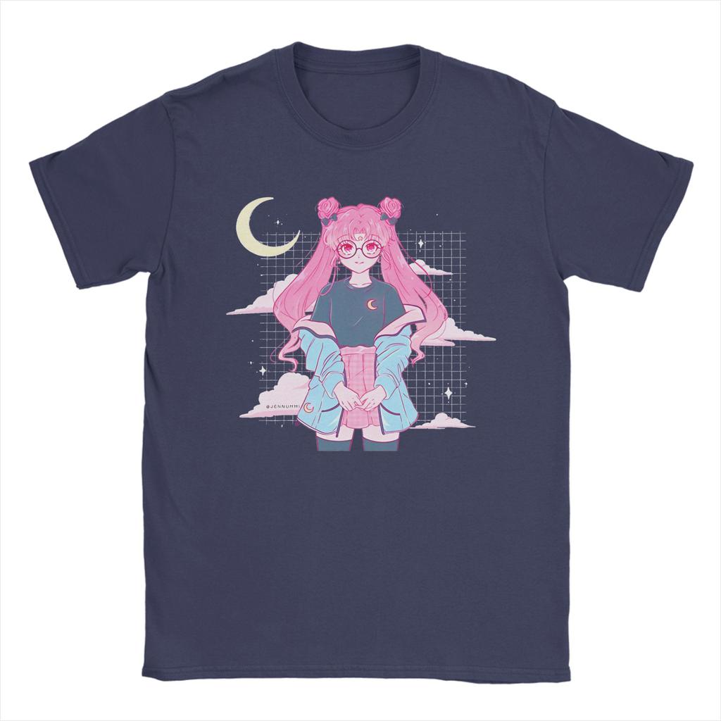Sailors Moons Aesthetic T Shirts for Men Women Cotton Vintage T-Shirt Crew Neck Tee Shirt Short Sleeve Clothes Plus Size