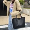 Новая трендовая женская сумка на одно плечо, повседневная, большая вместимость, с узором личи, с кисточками, простая сумка-тоут для улицы