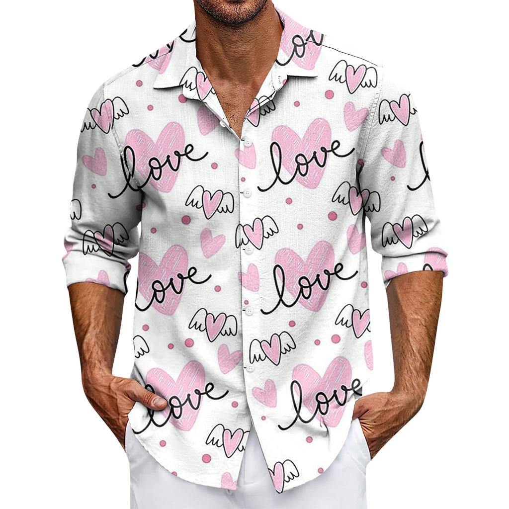 Мужская повседневная рубашка с длинным рукавом на пуговицах