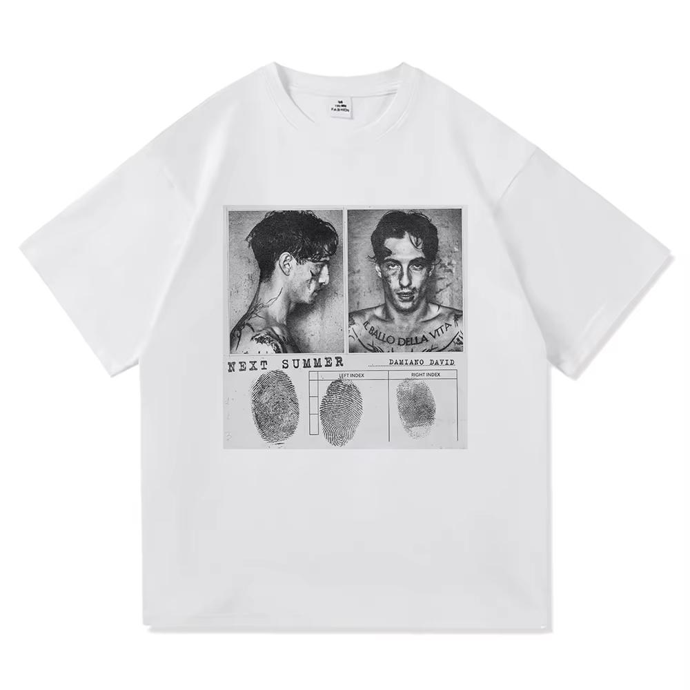 Damiano David Il Ballo Della Vita Tattootshirt Funny Little Fears UnisexUnisex Clothing Next Summer Clothes Cotton Tshirts Gifts