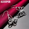 925 Sterling Silver Hollow Butterfly Drop Earrings Jewelry