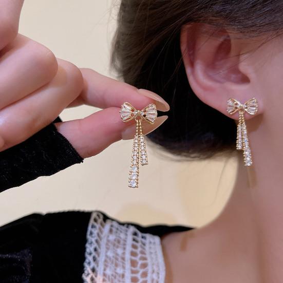 1 пара женских сережек-гвоздиков с бантиком польской формы, гладкие серьги со стразами, легкая повседневная одежда для вечеринок