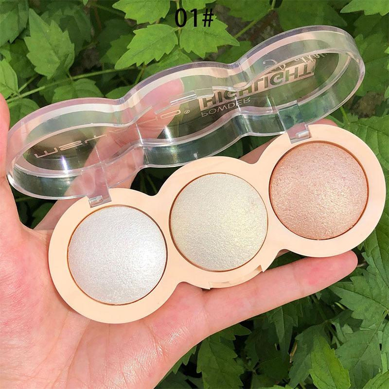 3-color High-disc Pressed Powder Sun-burning Natural and Long-lasting Make-up