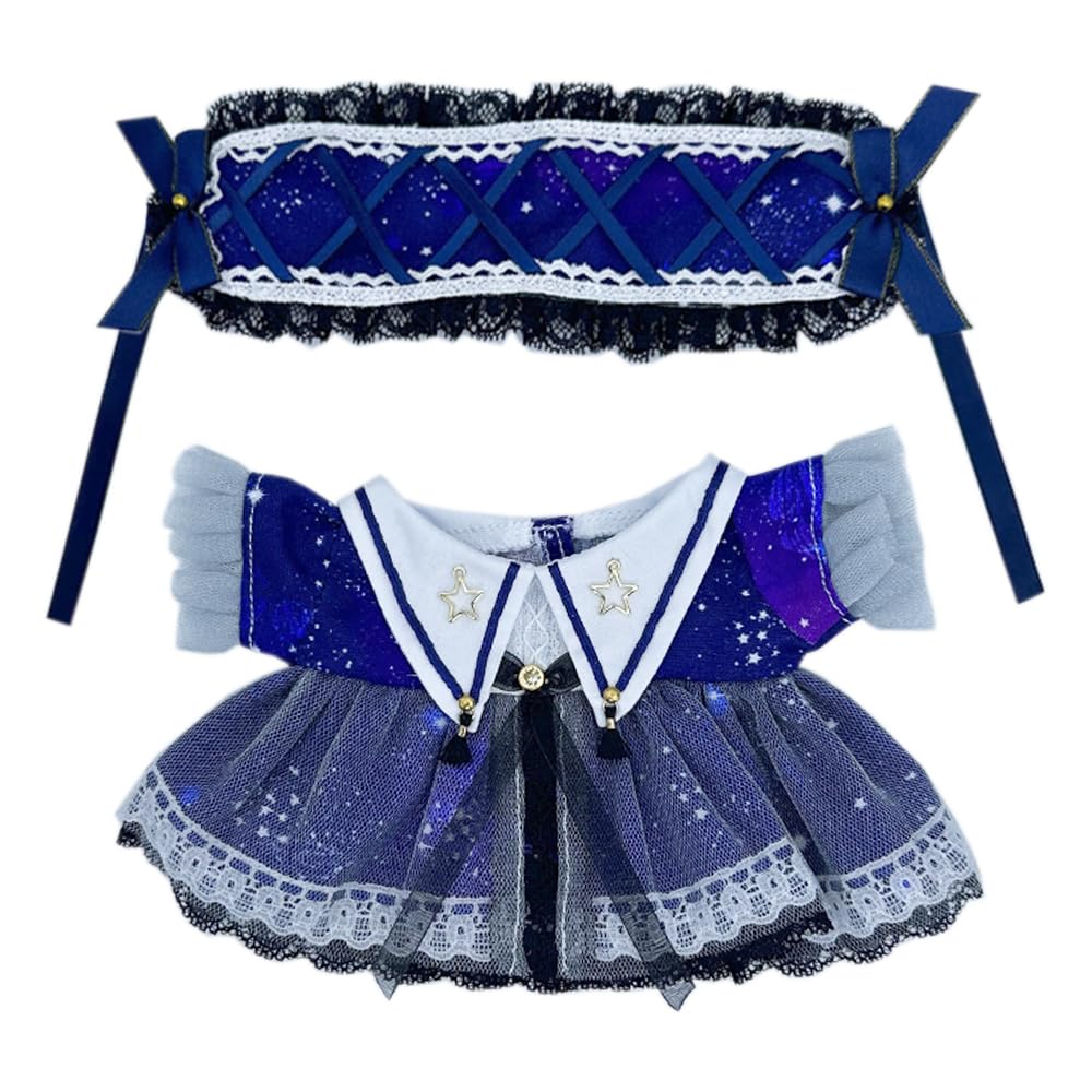 Niannyyhouse 20 см одежда для мягкой игрушки головной убор сетчатое платье синий фиолетовый набор хлопковый костюм для куклы сменный